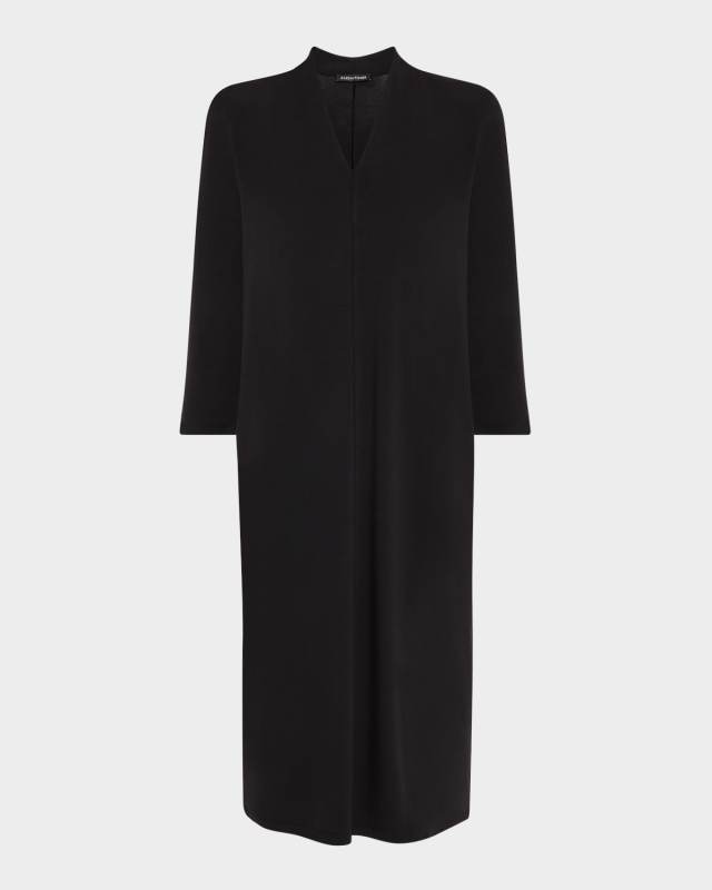 3/4-Sleeve Stretch Jersey Shift Dress